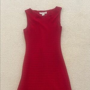 Petite Sophisticate Red Geometric-Pattern Blouse